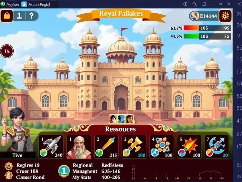 Amritsar Royal Bounty gameplay screenshot showing royal palace and characters